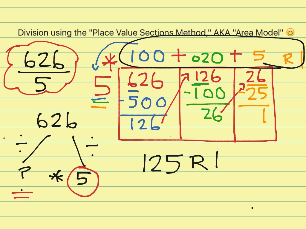 practice place value sections method