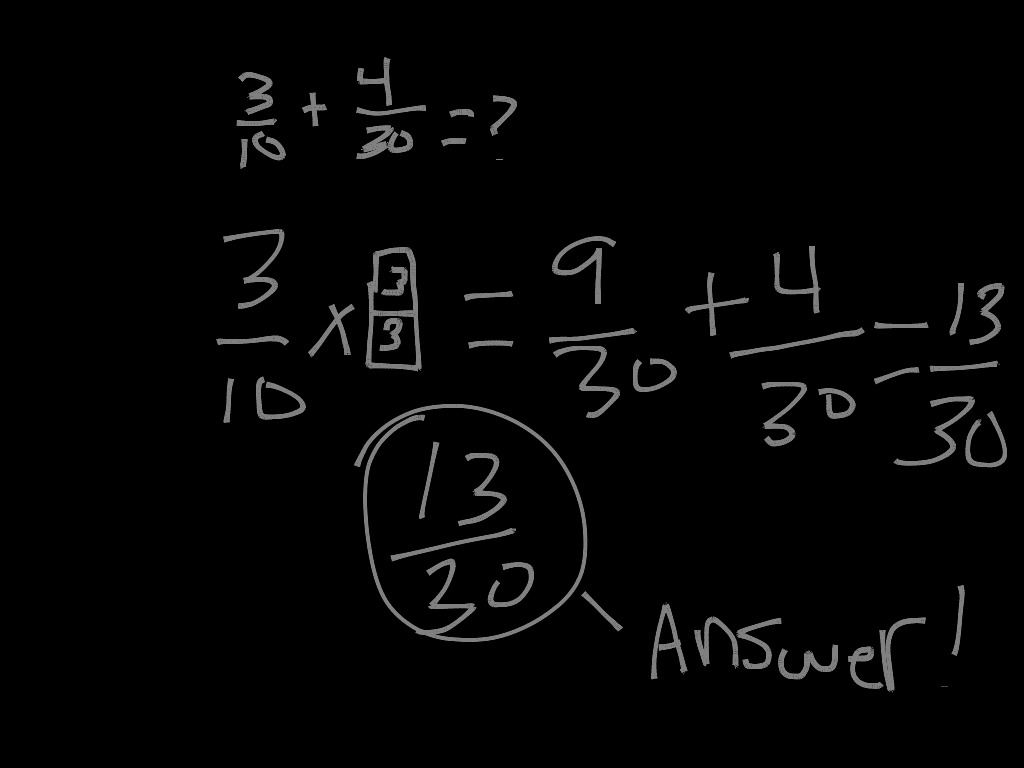 Adding Fractions (Without reducing) | Math, Adding Fraction | ShowMe