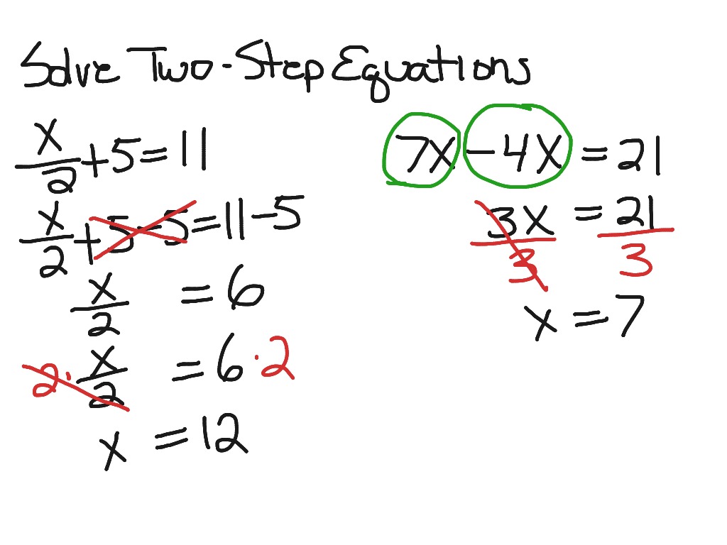 Two Step Equations Math Algebra ShowMe