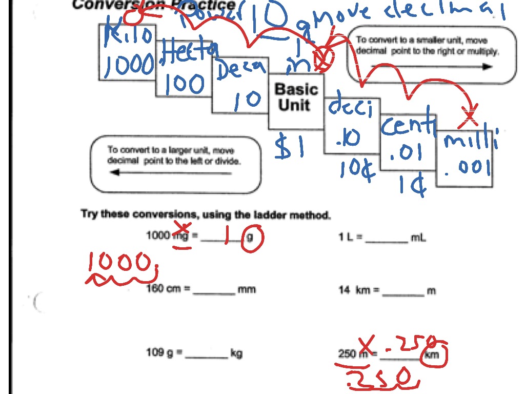 Metric Mania Worksheet Answers