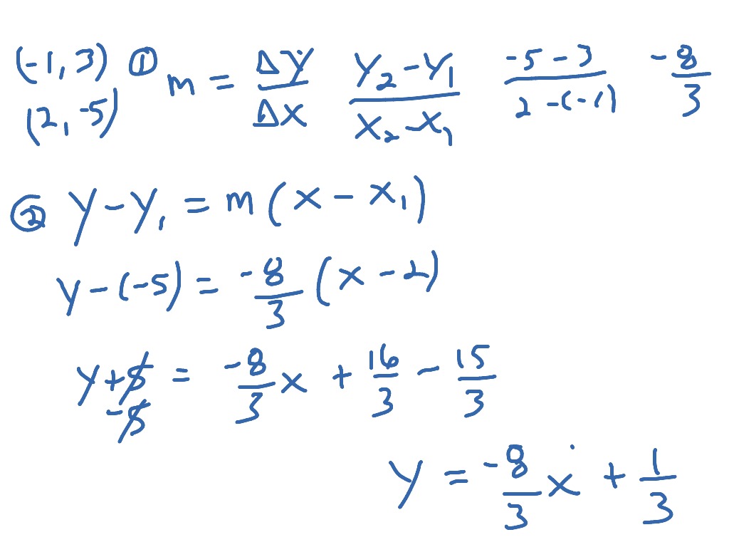 finding-equation-of-line-between-two-points-math-linear-equations