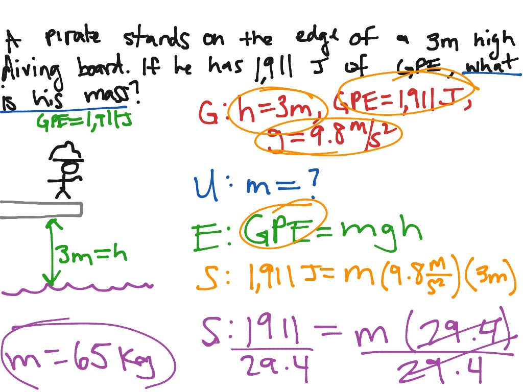 Calculating GPE | Science, Physics | ShowMe