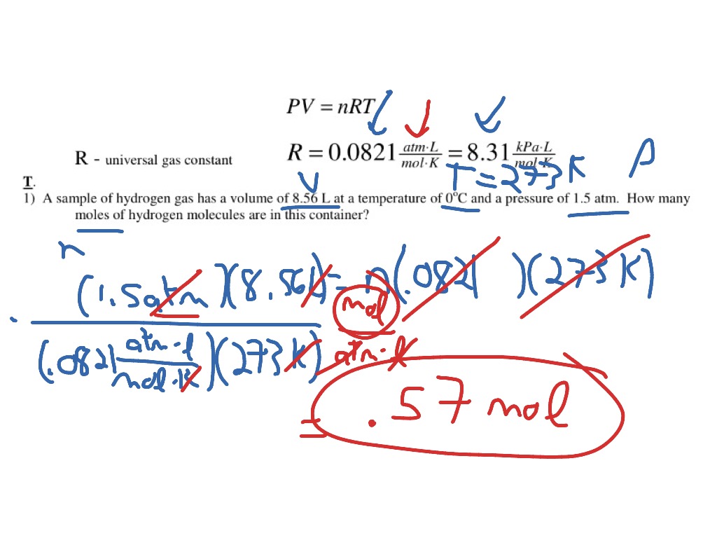 10.5b - Ideal Gas Law Problem | Science, Chemistry, Gas Laws | ShowMe