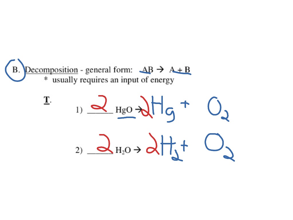 6.4b - Decomposition | Science, Chemistry, Chemical Equations | ShowMe