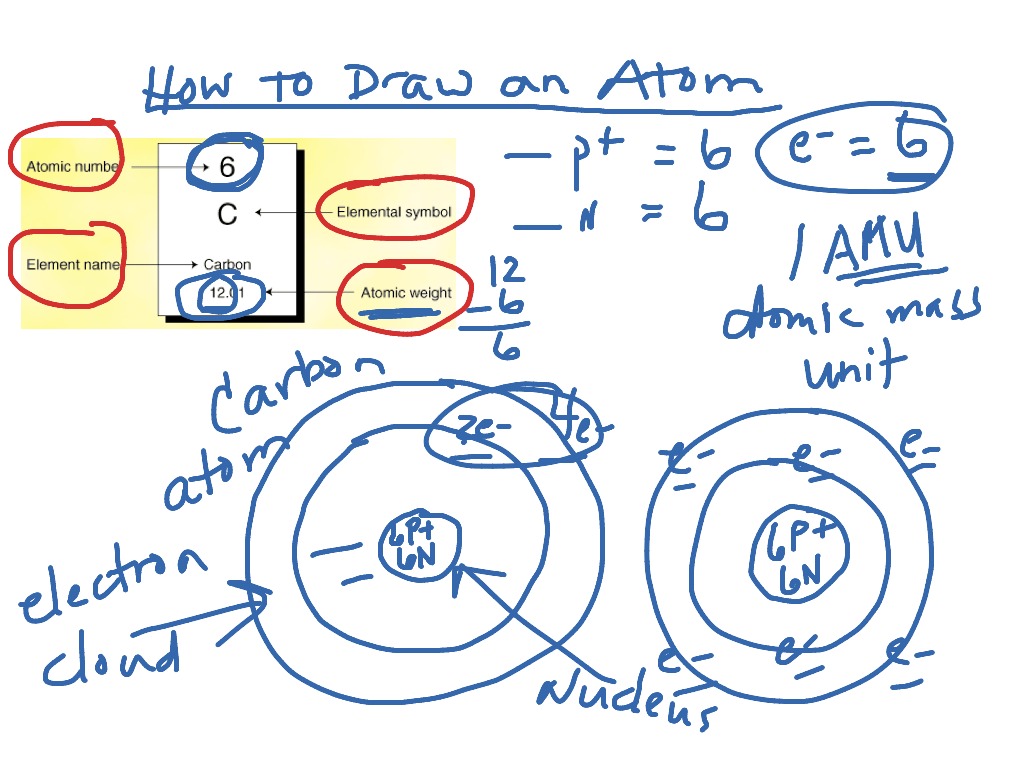 How to draw an atom of carbon Science ShowMe