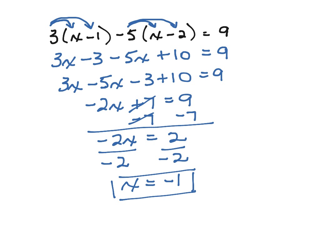 Equation with Brackets Math, Algebra, solvingequations ShowMe
