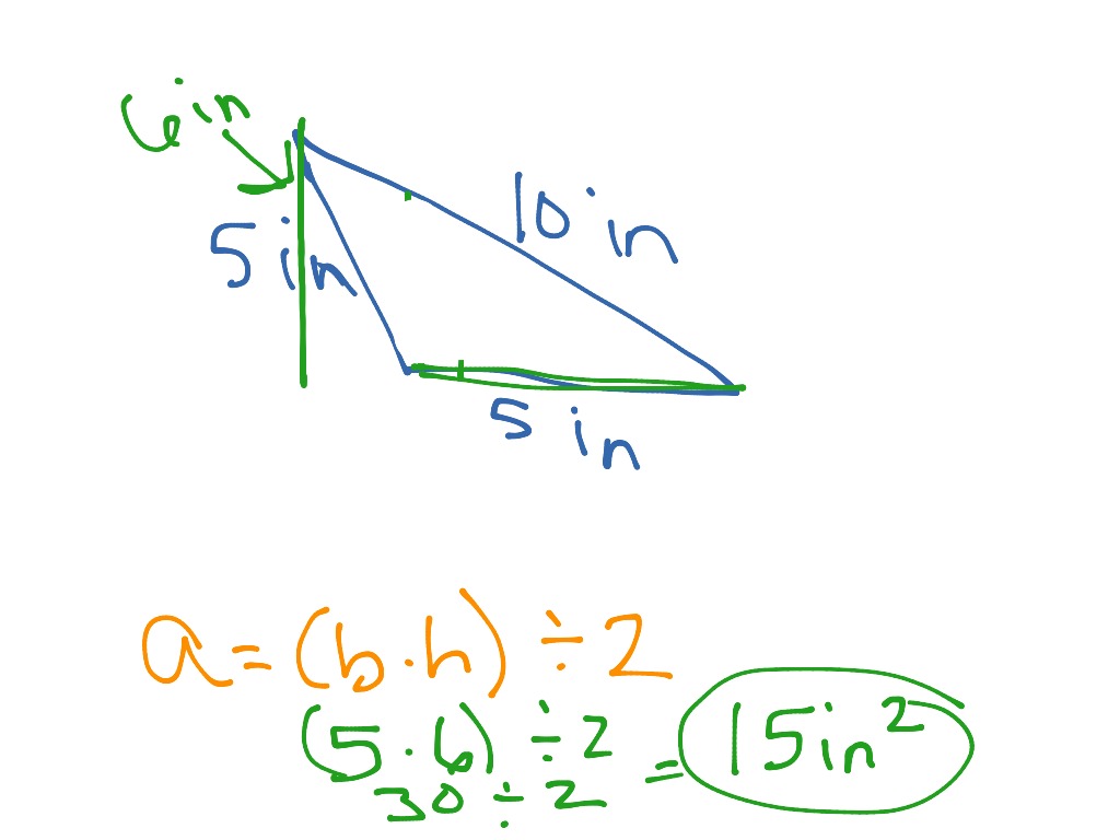 Area of obtuse triangle | Math, Elementary Math, math 4th grade | ShowMe