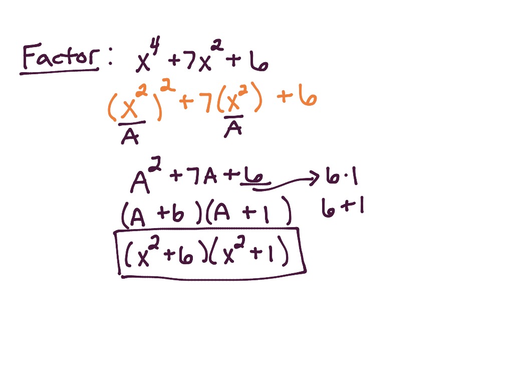 Factoring Using a Quadratic Pattern | Math, Algebra 2 | ShowMe