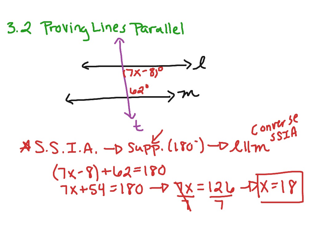 Proving Lines Parallel Worksheet