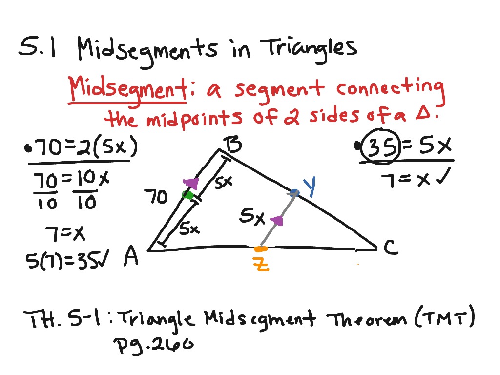 Midsegments In Triangles Math Geometry Triangles Showme 7155