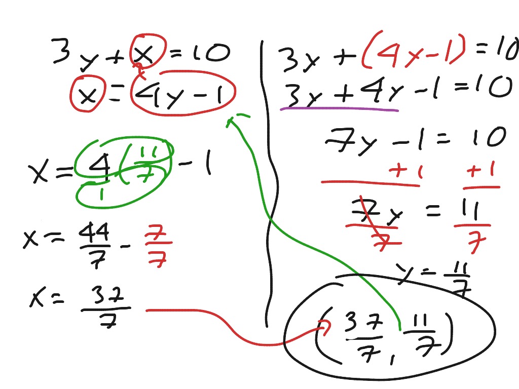 Ch 8.2 #2 substitution | Math, Algebra, Systems of Equations | ShowMe