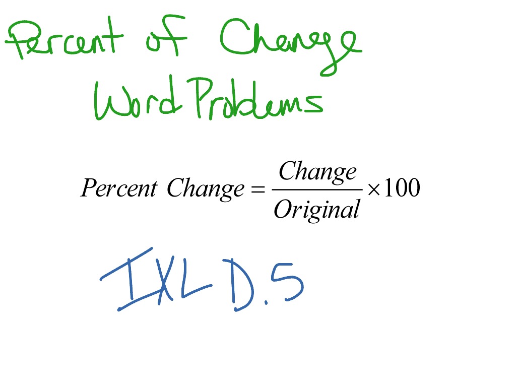 Percent Of Change Word Problems Math Percent Of Change ShowMe