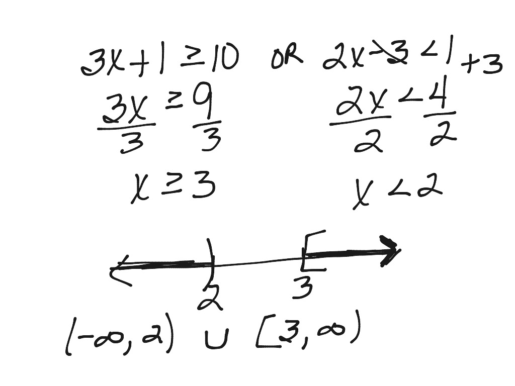 Inequalities, or | Math, Algebra, Inequalities | ShowMe