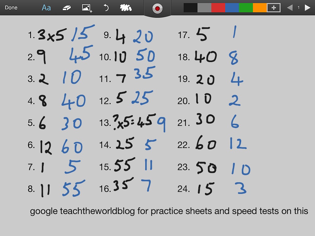 5x table fast test | Math, Arithmetic, 5 times table | ShowMe
