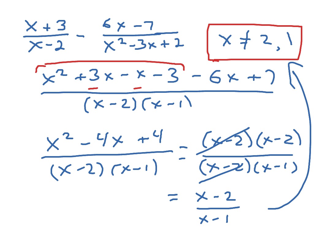 Showme - Add Or Subtract. Express Each Sum Or Difference In Simplest Form