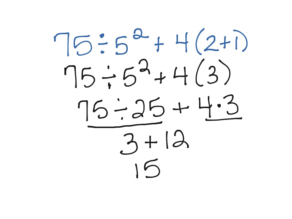 Order of ops | Math, Middle School Math | ShowMe