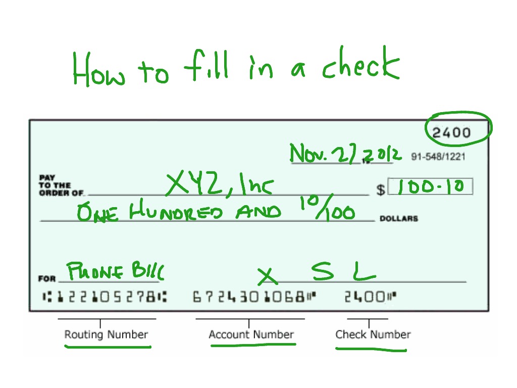 How to fill in a check  Business, Finance, bank, check, Social