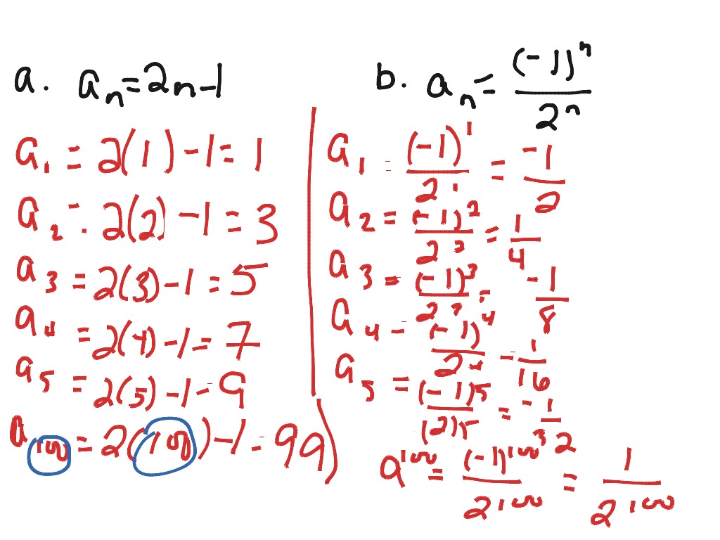 sequences math equations