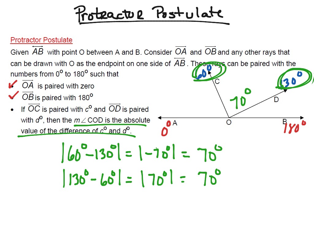 protractor postulate definition geometry