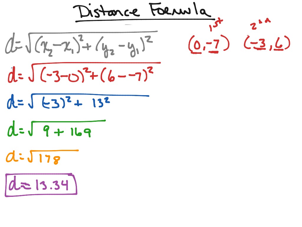 Topic - Distance Formula  ShowMe Online Learning Pertaining To Distance And Midpoint Worksheet