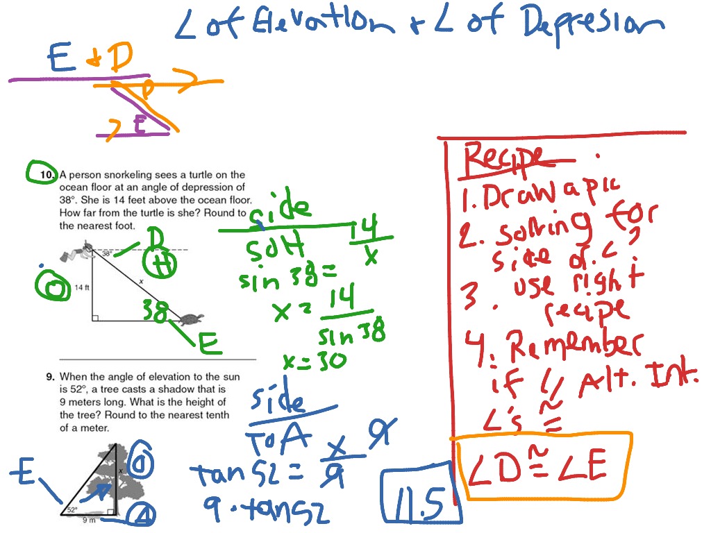 Worksheet Angles Of Elevation And Depression Worksheet Grass Fedjp 