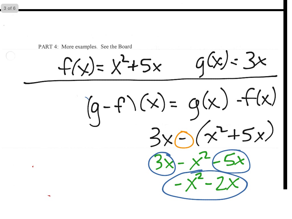 Operations functions | Math, Algebra 2 | ShowMe