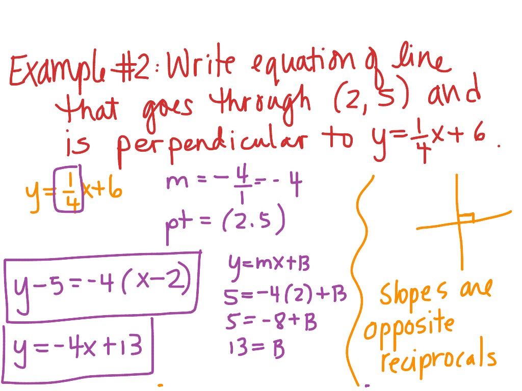Writing Equations of Lines from Parallel or Perpendicular lines