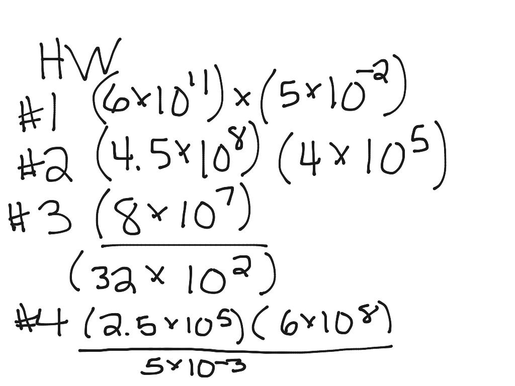 Scientific notation math algebra exponents 8th grade math middle 