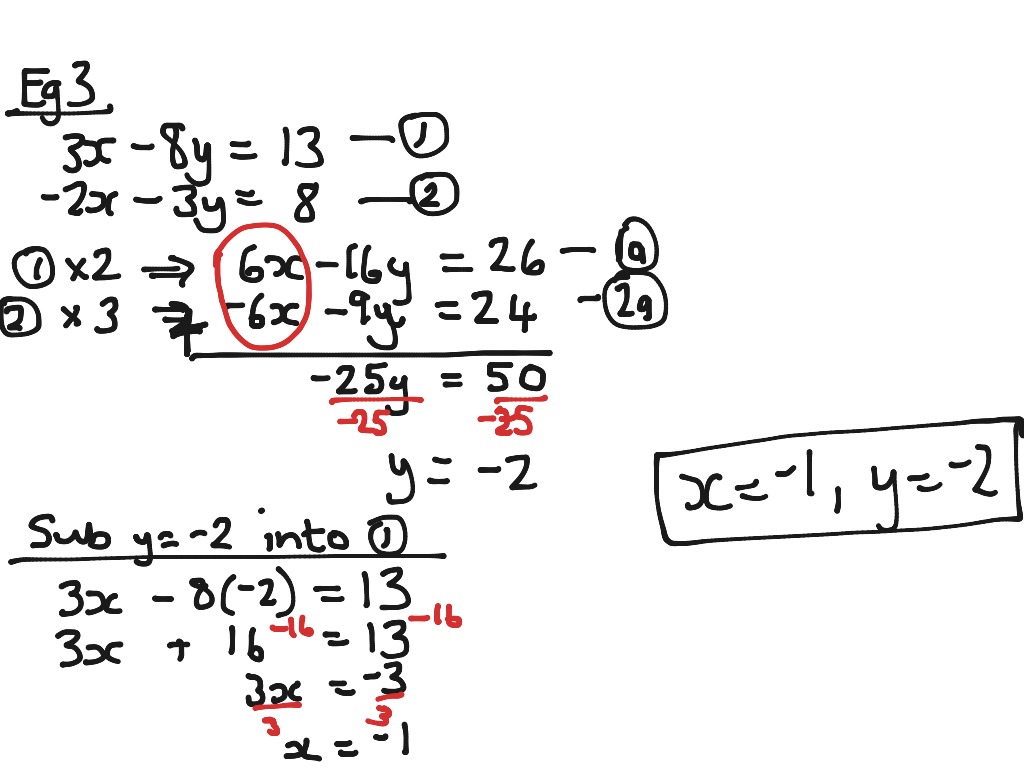 ShowMe Simultaneous Equations Elimination