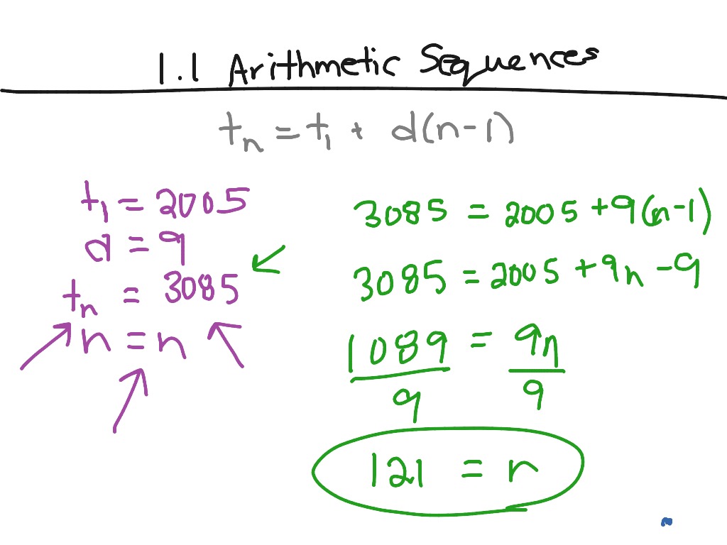 P20 - 1.1 - Arithmetic Sequences | Math | ShowMe