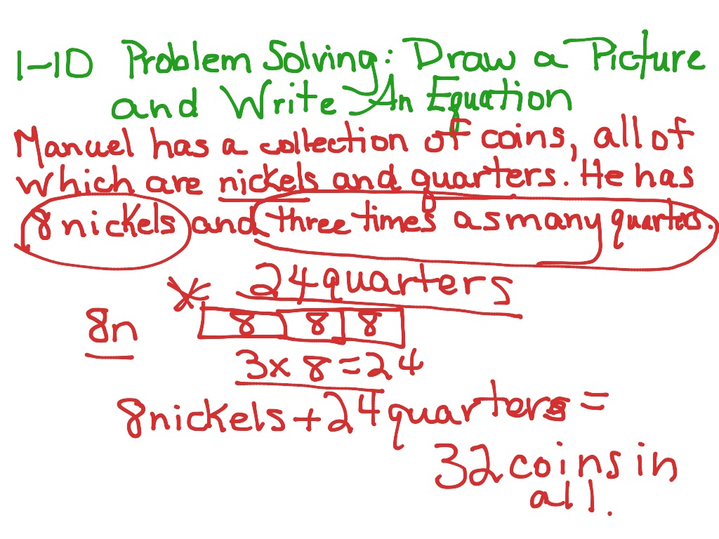 problem solving draw a picture and write an equation answers