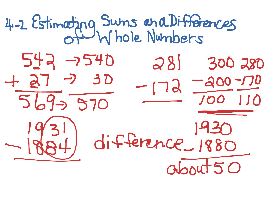 Estimating A Whole Number Worksheet