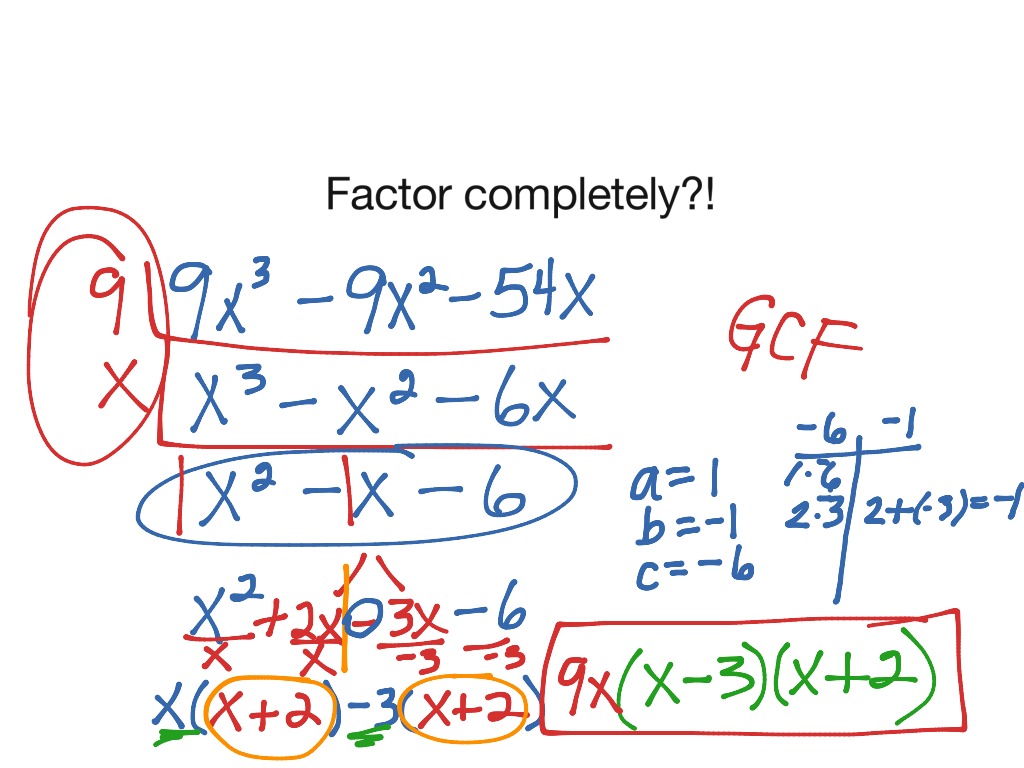 algebra 2 assignment factor each completely