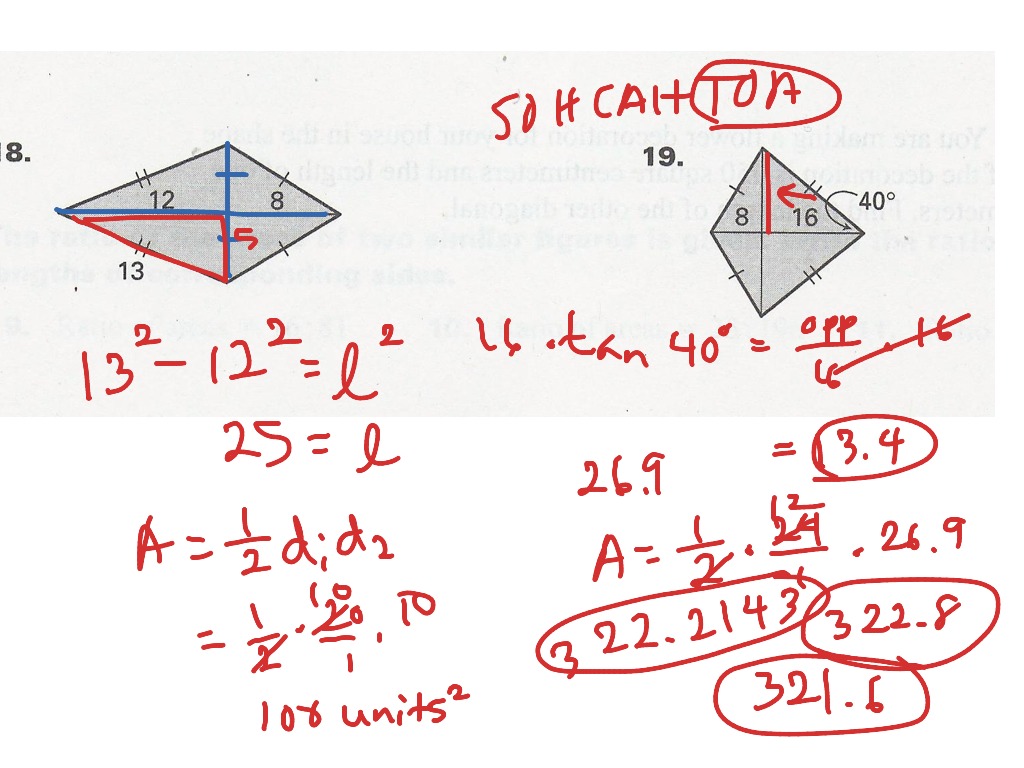 2222.22 area of trapezoids, kites, and rhombuses  Math, geometry With Regard To Geometry Worksheet Kites And Trapezoids