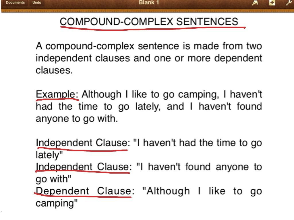 Compound Complex Sentence Structure Worksheets