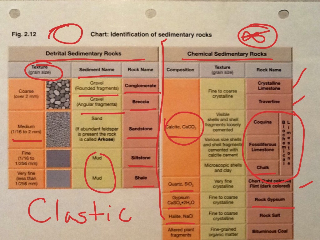 Sedimentary Rock Classification Science Geology ShowMe