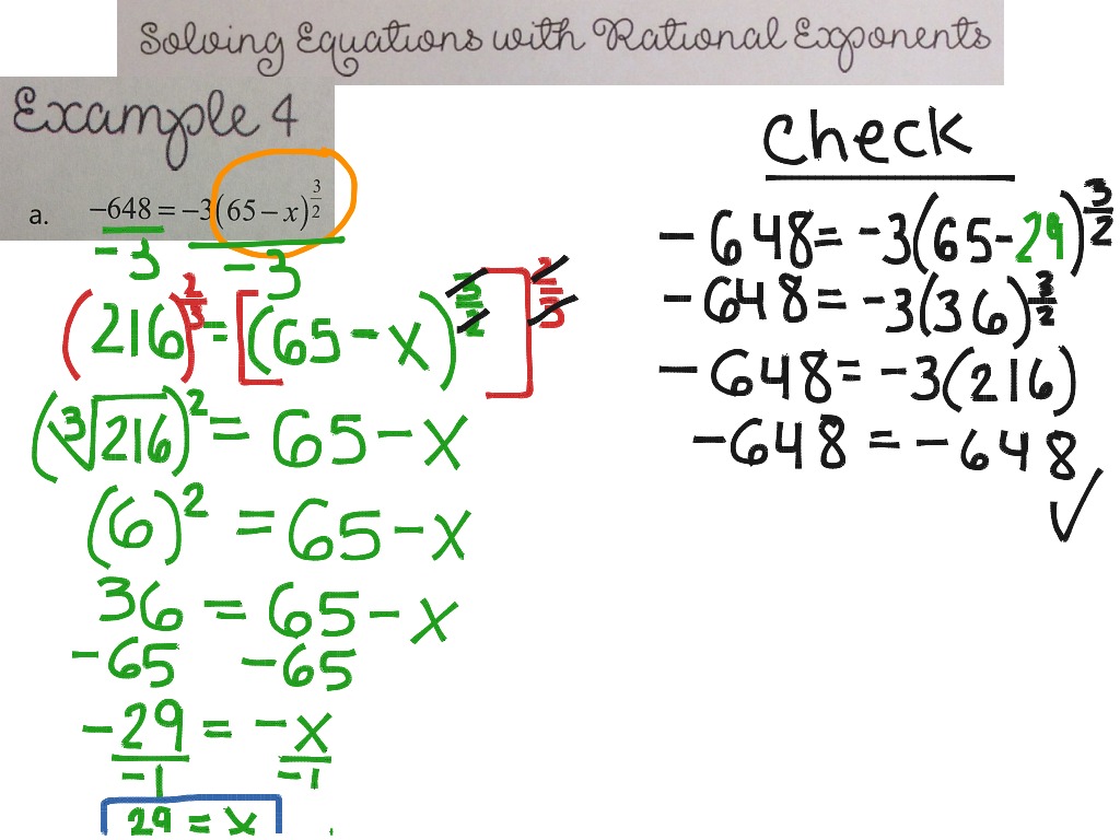 How To Solve Rational Exponents