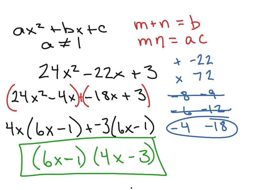 A2222 - Factoring Trinomials ax^22+bx+c, a not =2222  Math, Algebra Pertaining To Factoring Ax2 Bx C Worksheet