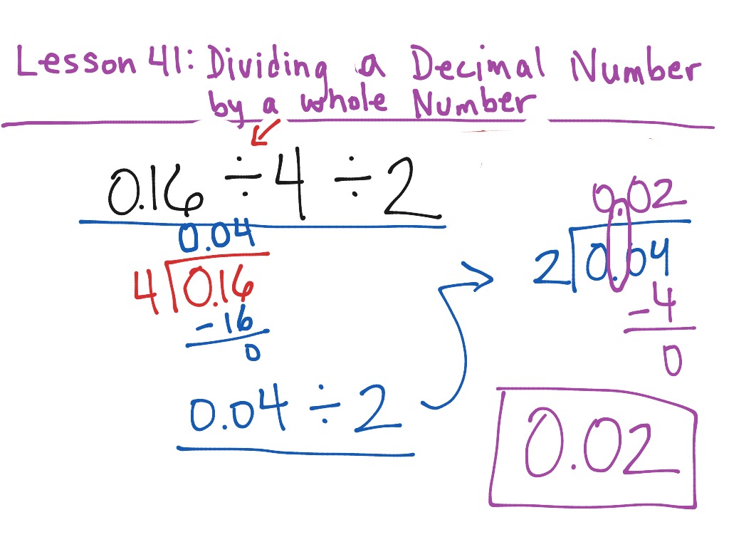 Lesson 41: Dividing a Decimal Number by a Whole Number | Math | ShowMe