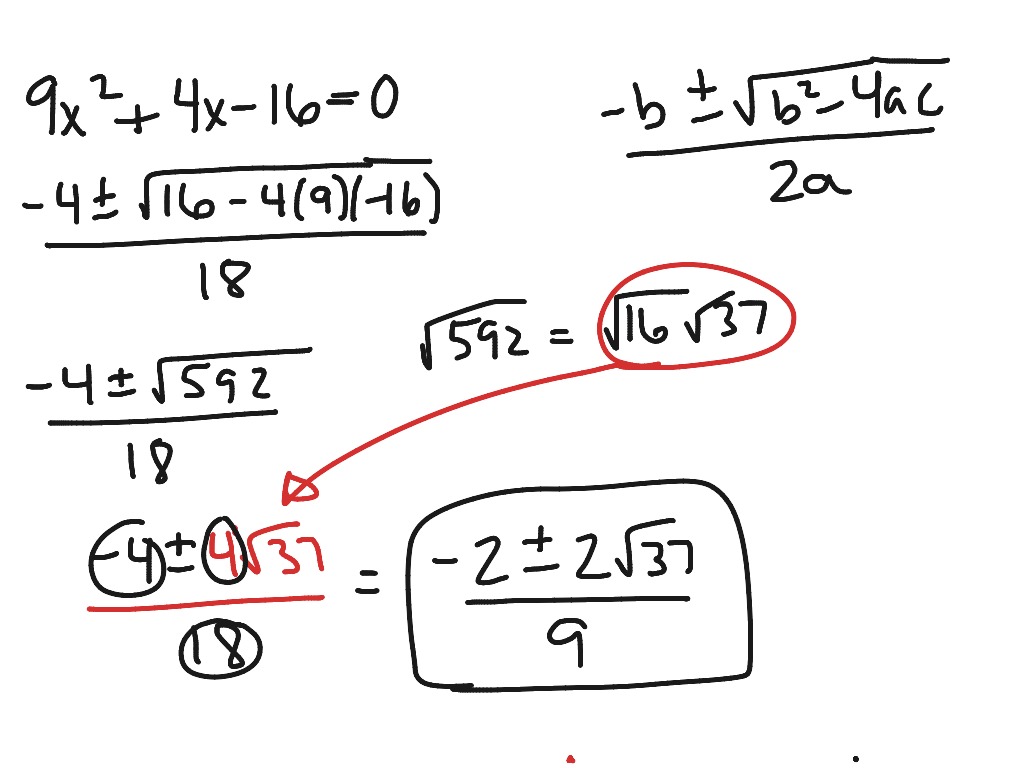 H quadratic formula | Math | ShowMe