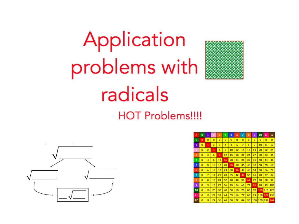 Geometry application of radicals | Math, Algebra | ShowMe