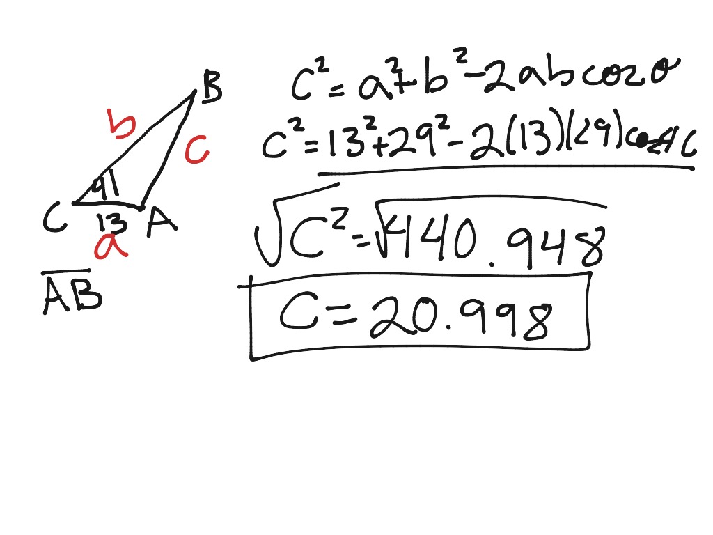 CA review Standard 9 Law of Cosines Number 1 | Math, Trigonometry | ShowMe