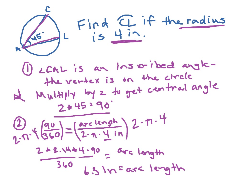 ShowMe - formula for arc length