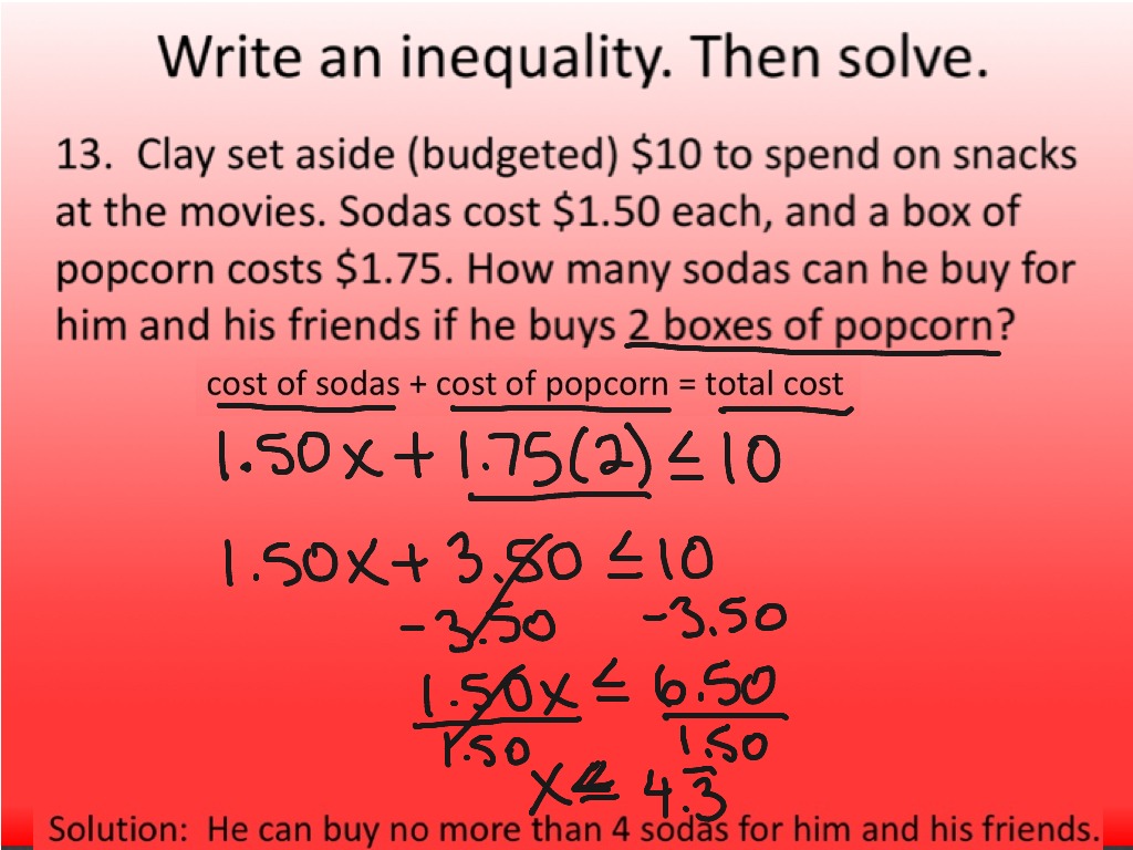 Inequality Word Problems Math Inequalities ShowMe