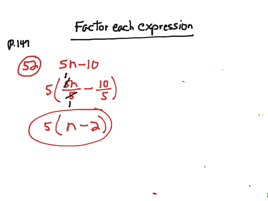 factor the common factor of each expression