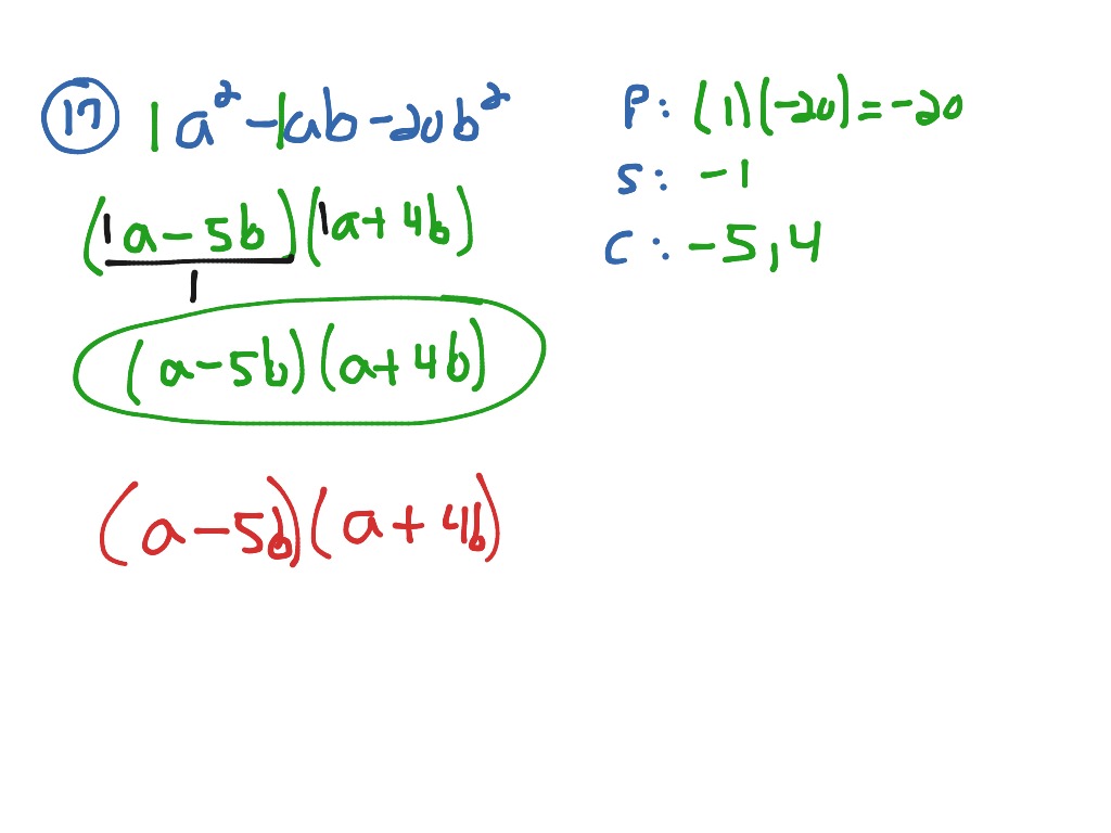 Factoring with the leading coefficient 1 p. 176 & p. 179 | Math ...