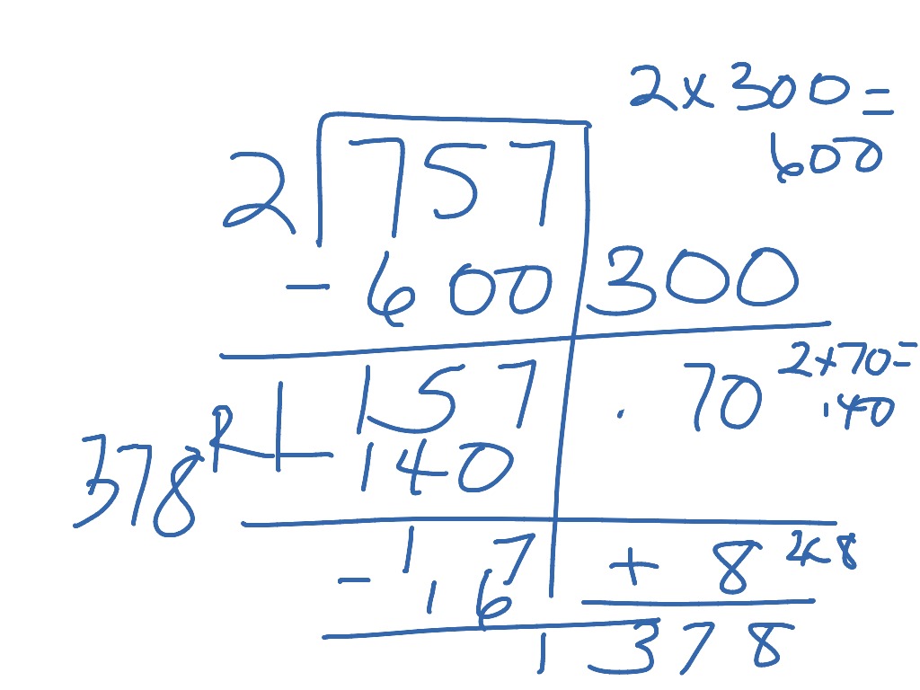 3 digit By 1 digit Division Math ShowMe