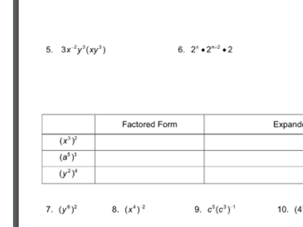 Multiplication properties of exponents--part 20  Math, Algebra For Multiplication Properties Of Exponents Worksheet