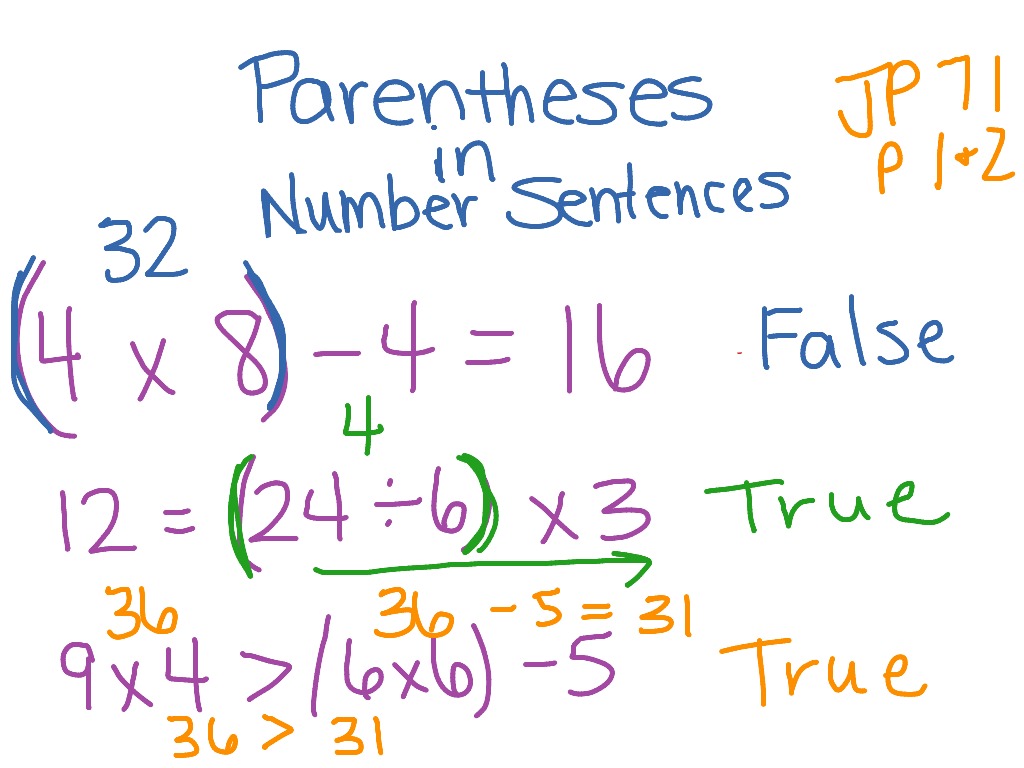 Parentheses In Number Sentences Math ShowMe
