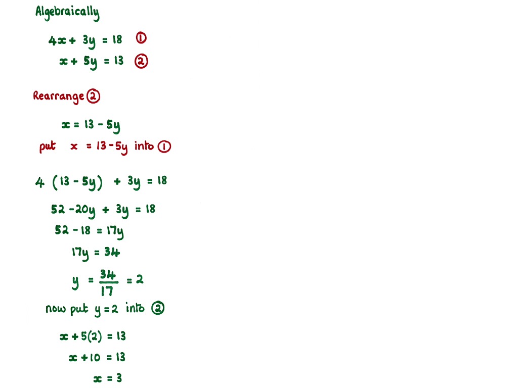 Solving Equations With 2 Unknowns Math ShowMe